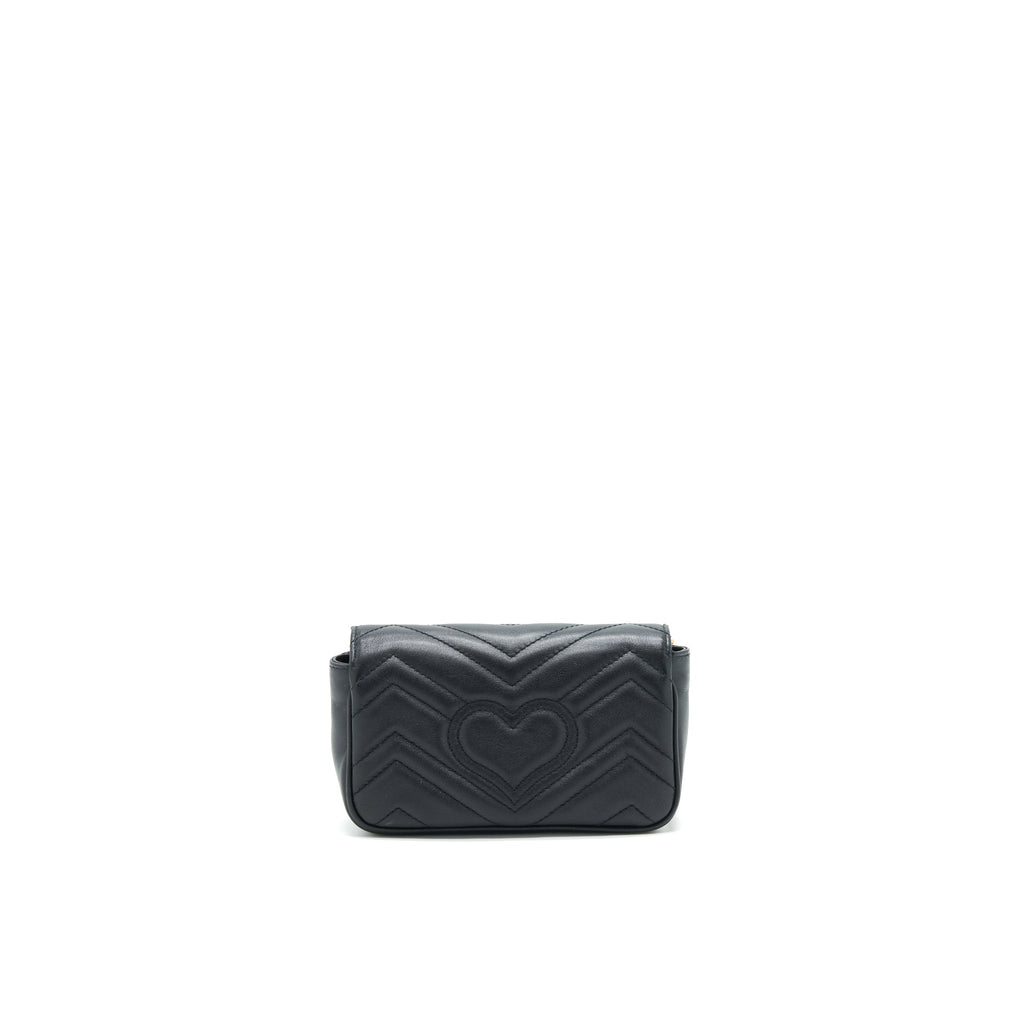 GUCCI GG MARMONT SUPER MINI BLACK GHW