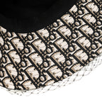Dior Size 58 Teddy-D Large Brim Hat With Veil Cotton Black