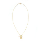 Chanel 21A metal plate and crystal necklace brushed LGHW