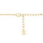 Chanel 21A metal plate and crystal necklace brushed LGHW