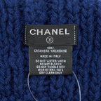 Chanel 21K CC Logo Cashmere Hat Blue