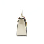 Gucci Sylvie Top Handle Embroidered Medium Tote Bag White