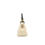 FENDI PEEKABOO MINI HANDLE BAG LAMBSKIN IN CAMELIA/BLACK