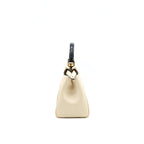 FENDI PEEKABOO MINI HANDLE BAG LAMBSKIN IN CAMELIA/BLACK
