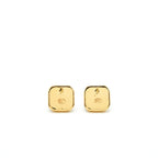 Chanel square with CC logo earrings black and Gold tone