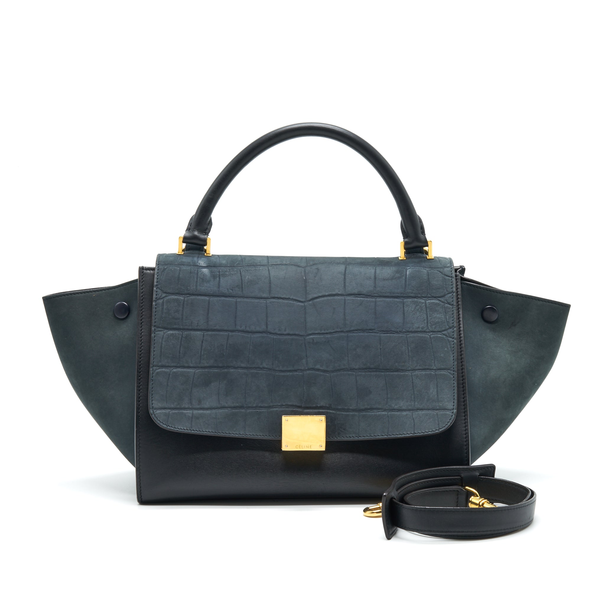 Celine Trapeze Bag Deep Grey / Black