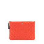 Chanel Habana O Case Pouch Lambskin Red GHW