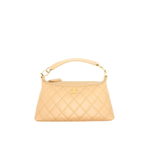 Chanel vintage Quilted beige Shoulder Bag