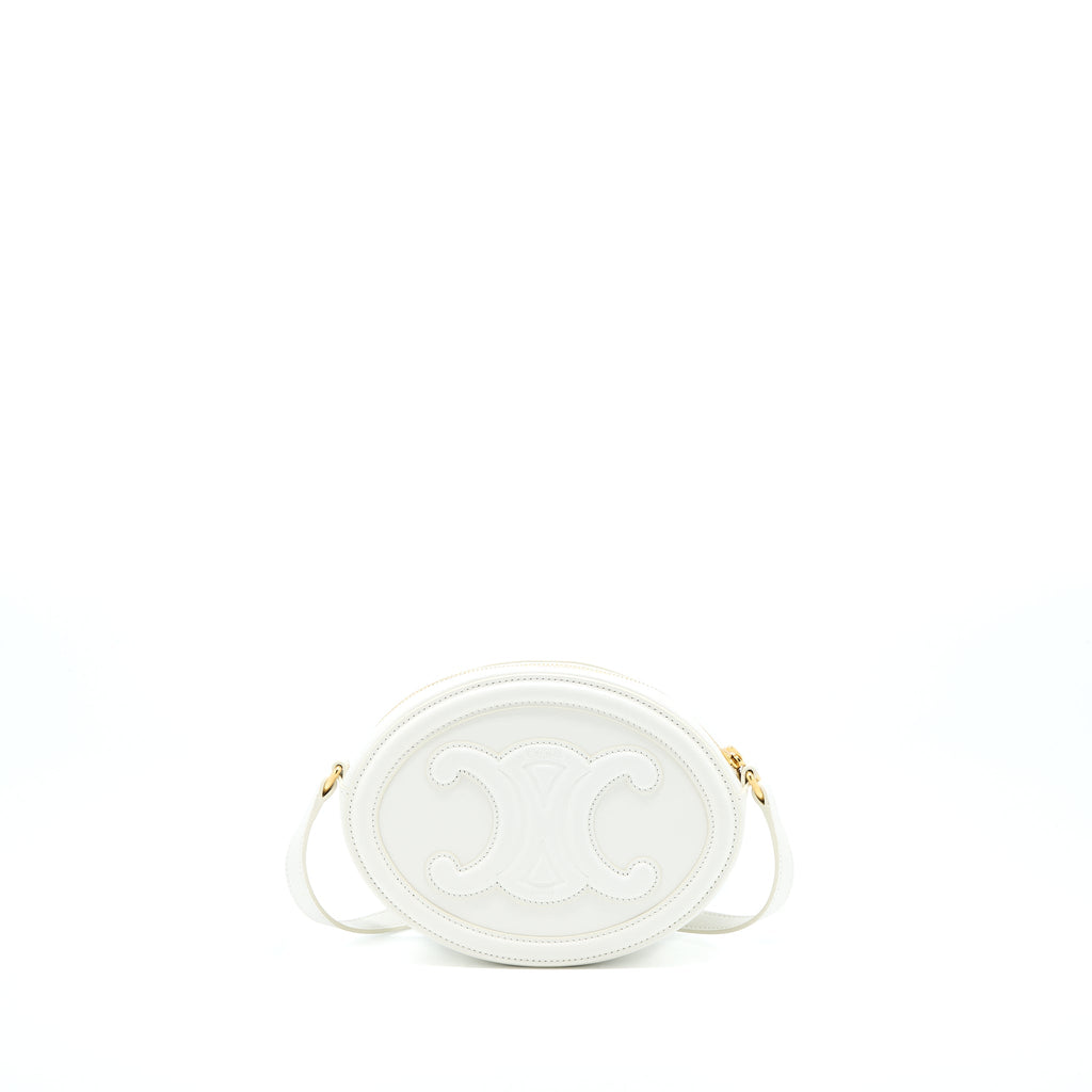 Celine Oval Bag Cuir Triumphed Calfskin White