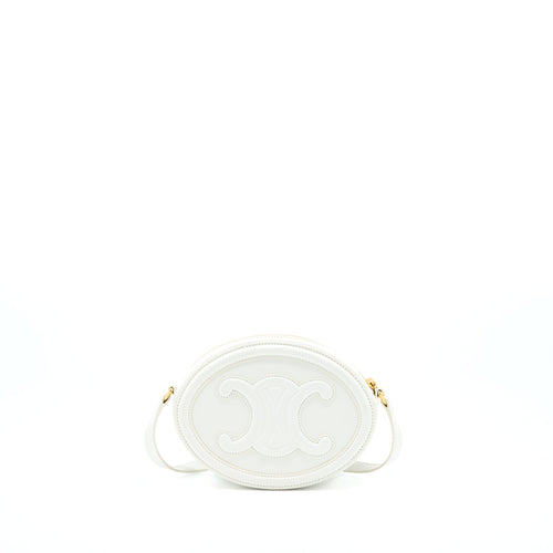 Celine Oval Bag Cuir Triumphed Calfskin White