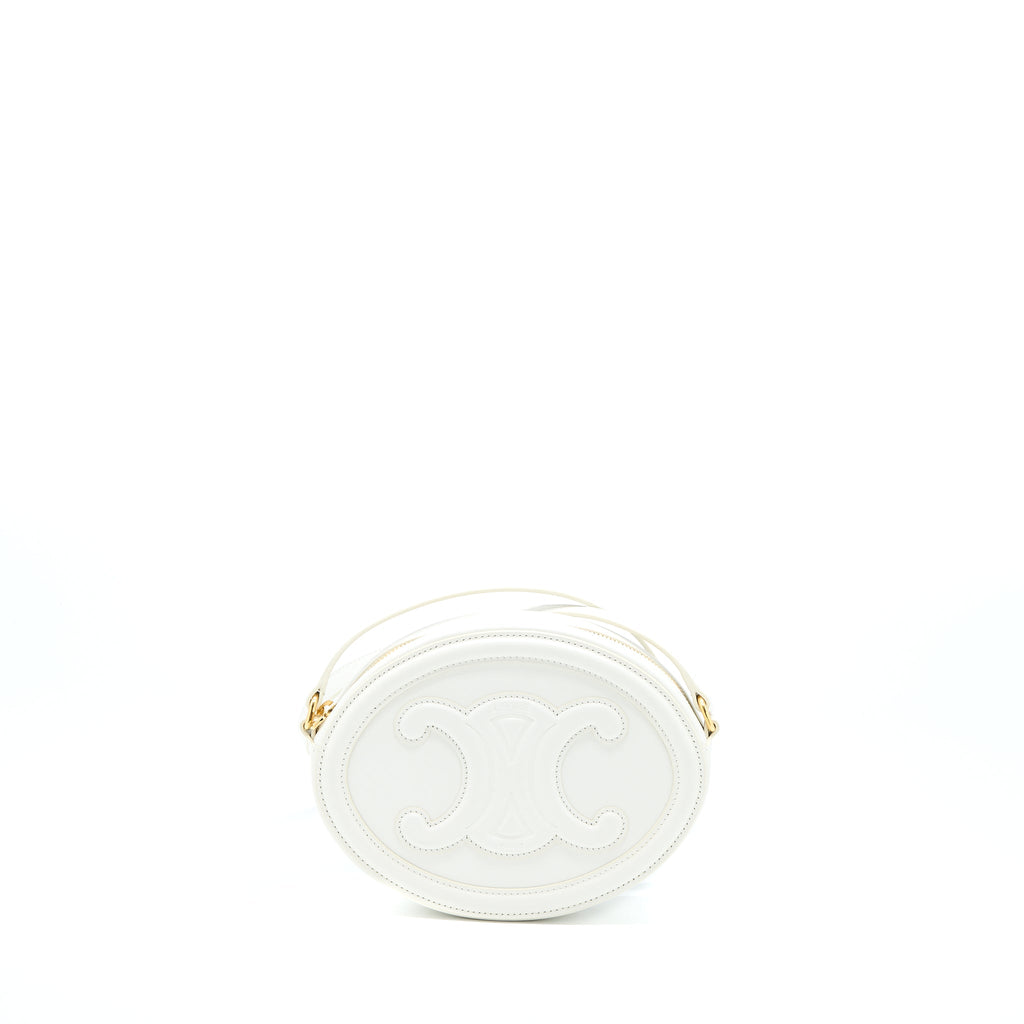 Celine Oval Bag Cuir Triumphed Calfskin White