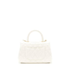 Chanel Small Coco Handle Caviar White LGHW (Microchip)