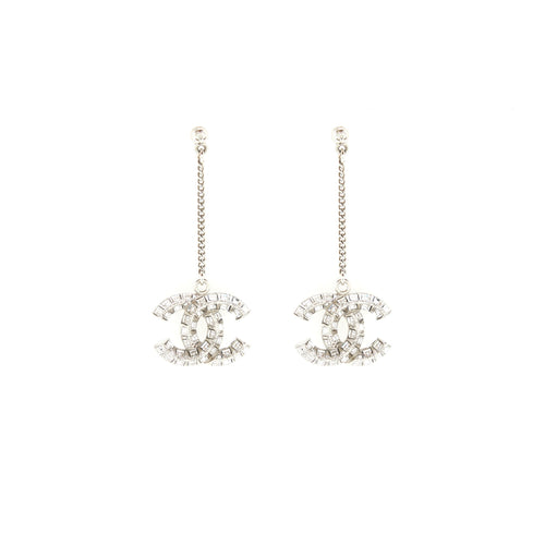 Chanel Crystal Drop Earrings SHW
