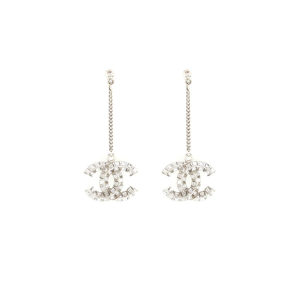 Chanel Crystal Drop Earrings SHW