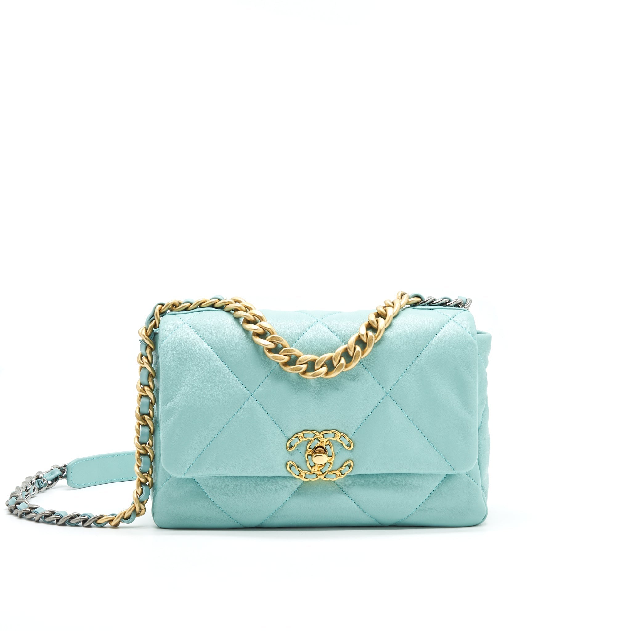 CHANEL SMALL 19 BAG ICE BLUE