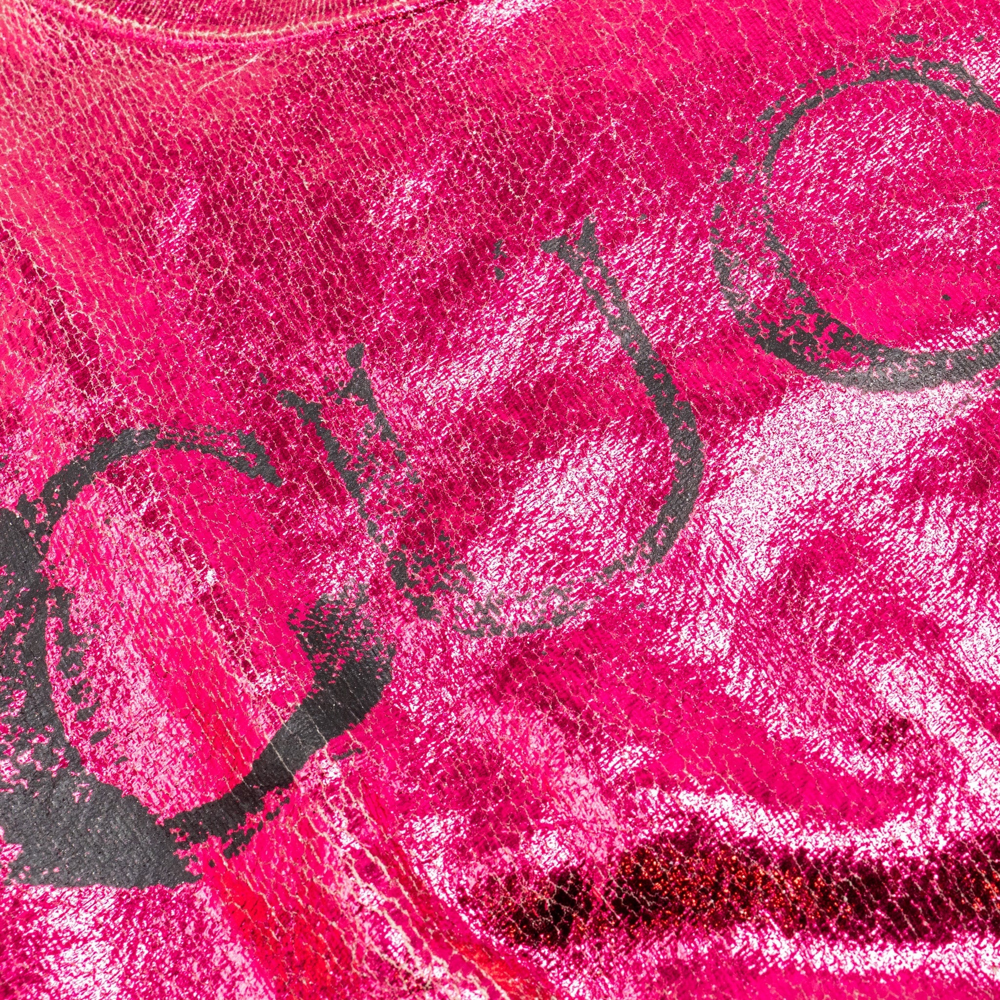 Gucci Size S Gucci Print and Blind for Love Embroidered Sweatshirt Cotton Metallic Dark Pink/White