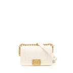 Chanel Small Boy Chanel Calfskin white GHW