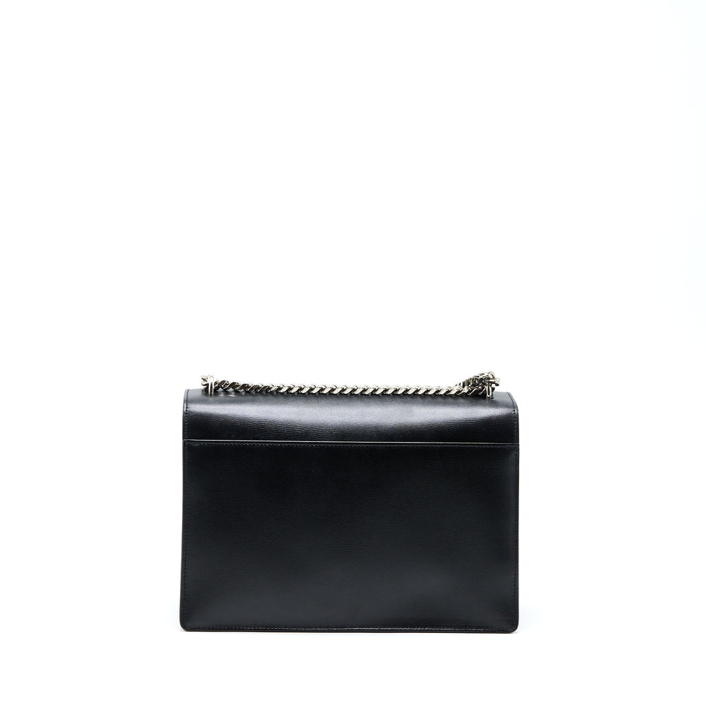 Saint Laurent/YSL Sunset Large Chain Bag Calfskin Black SHW