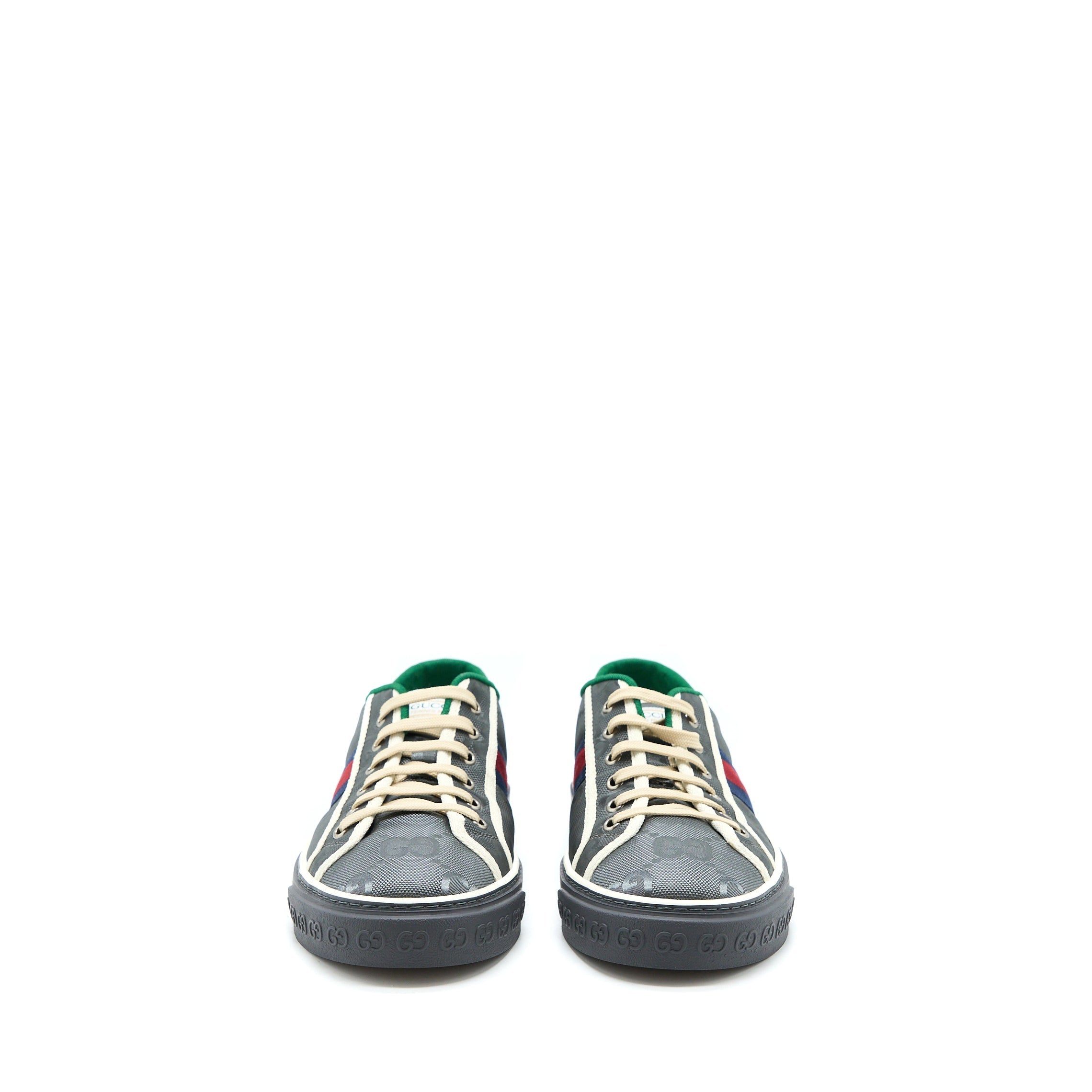 Gucci Size 10 Men‘s Sneakers Off the Grid Webbing-Trimmed Monogrammed Econyl Canvas