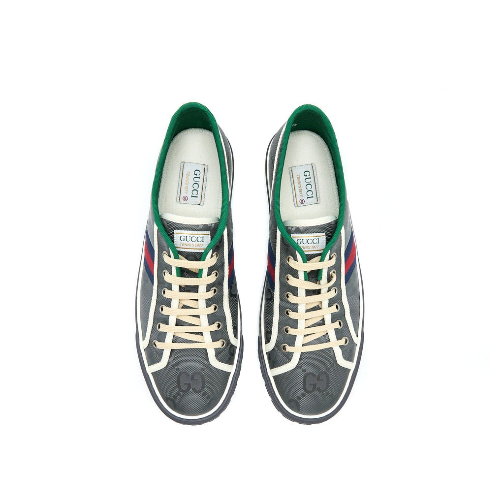 Gucci Size 10 Men‘s Sneakers Off the Grid Webbing-Trimmed Monogrammed Econyl Canvas