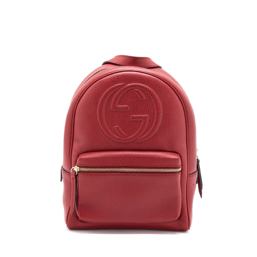 Gucci Soho Chain Backpack Red GHW