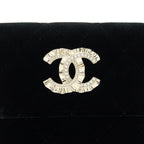 Chanel Velvet CC Logo Small Flap Wallet Black LGHW