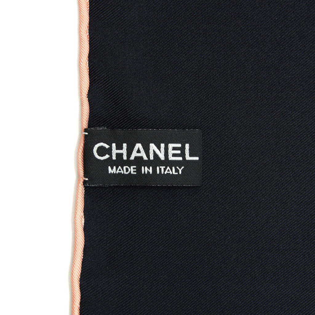 Chanel Silk Square Scarf 90cm black