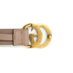 Gucci size85 Leather Belt with Pearl Double G bucket