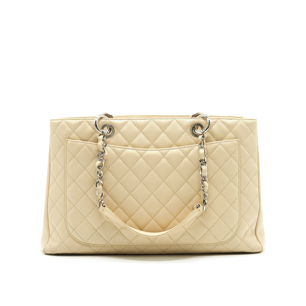 CHANEL GRANT SHOPPING TOTE BAG XL GST CREAM CAVIAR SHW