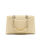 CHANEL GRANT SHOPPING TOTE BAG XL GST CREAM CAVIAR SHW