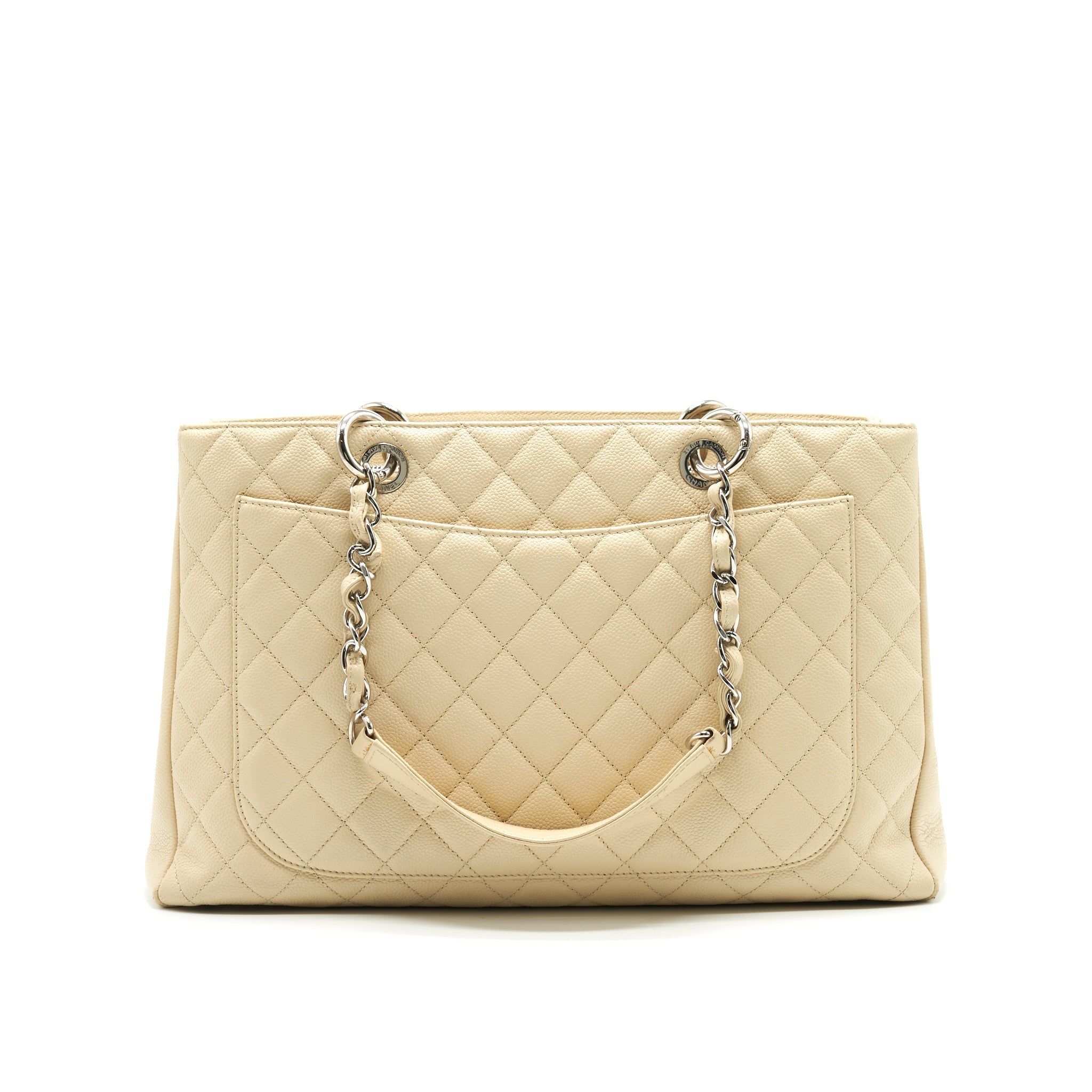 CHANEL GRANT SHOPPING TOTE BAG XL GST CREAM CAVIAR SHW