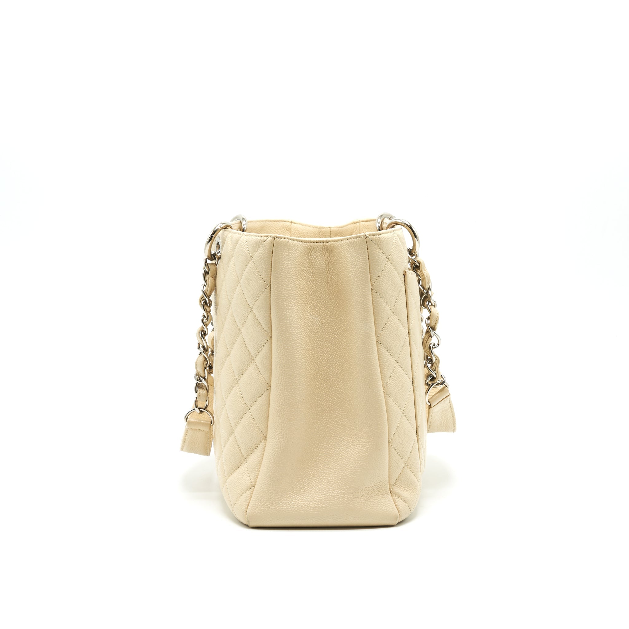 CHANEL GRANT SHOPPING TOTE BAG XL GST CREAM CAVIAR SHW