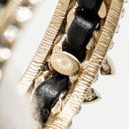 Chanel CC Logo crystal leather-woven Earrings LGHW