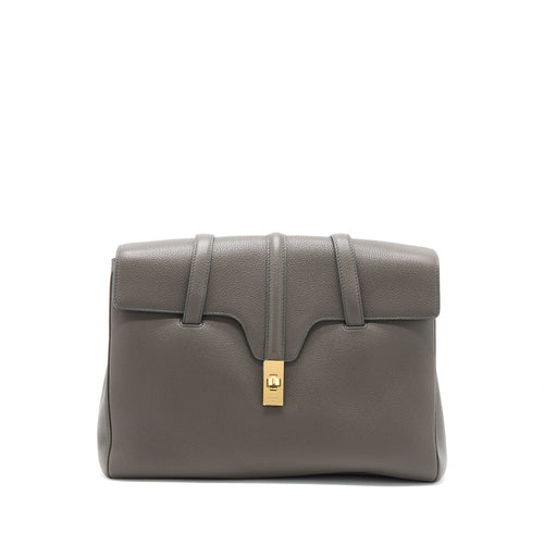 Celine Medium Soft 16 Bag Grained Calfskin Dark Grey
