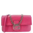 FENDI Micro Baguette Leather Crossbody Bag Pink