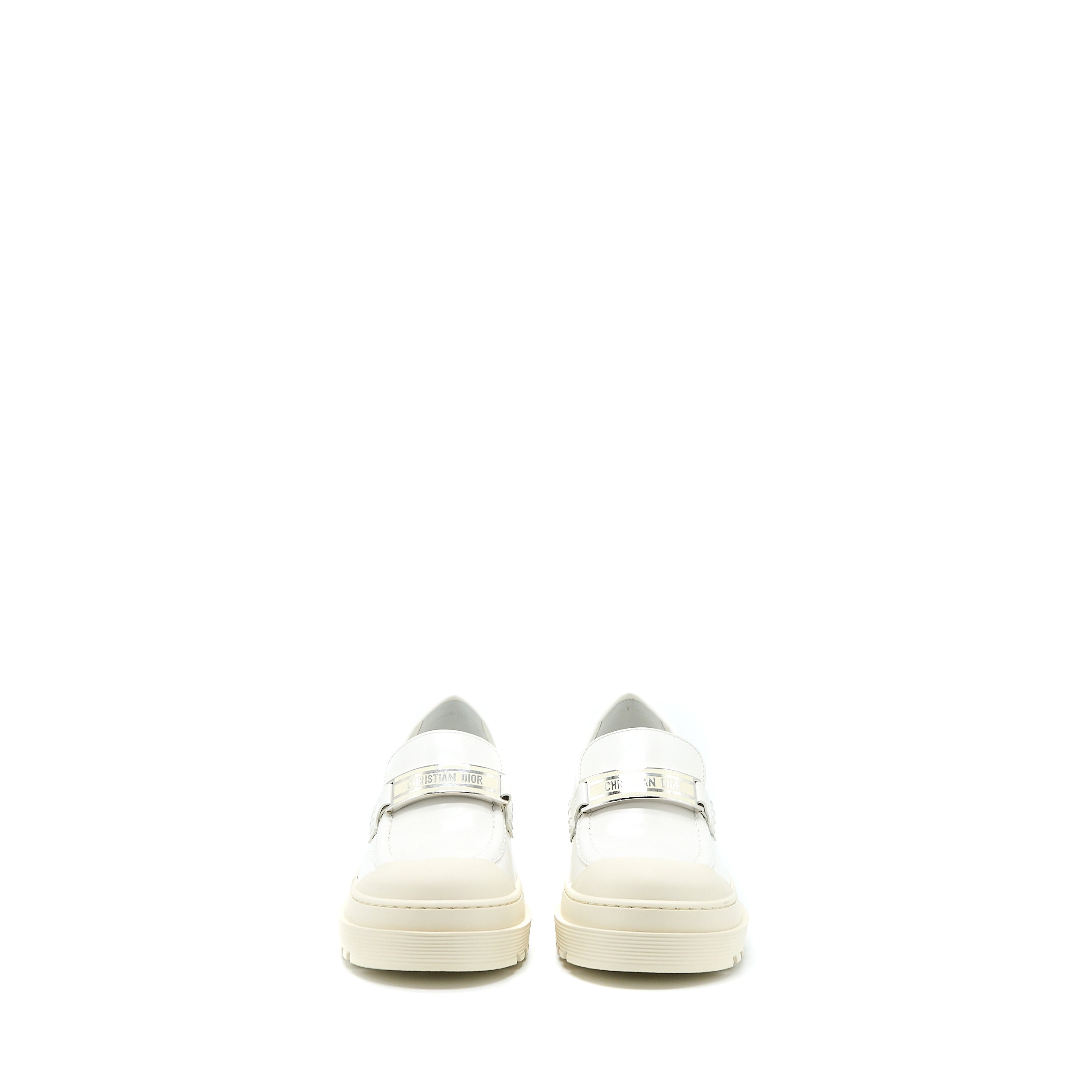 Christian Dior Size 36 Code Loafer Brushed Calfskin White SHW