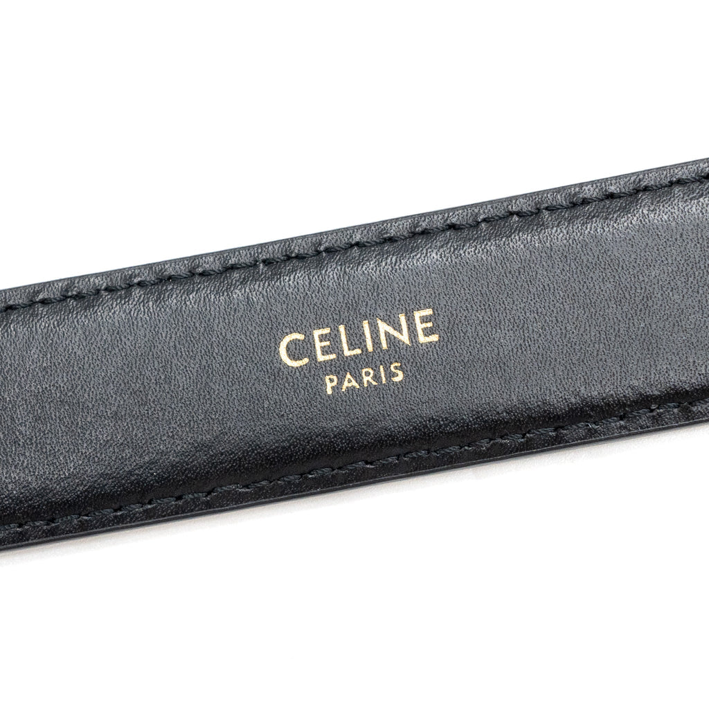Celine Size 85 Triomphe Belt Smooth Calfskin Black
