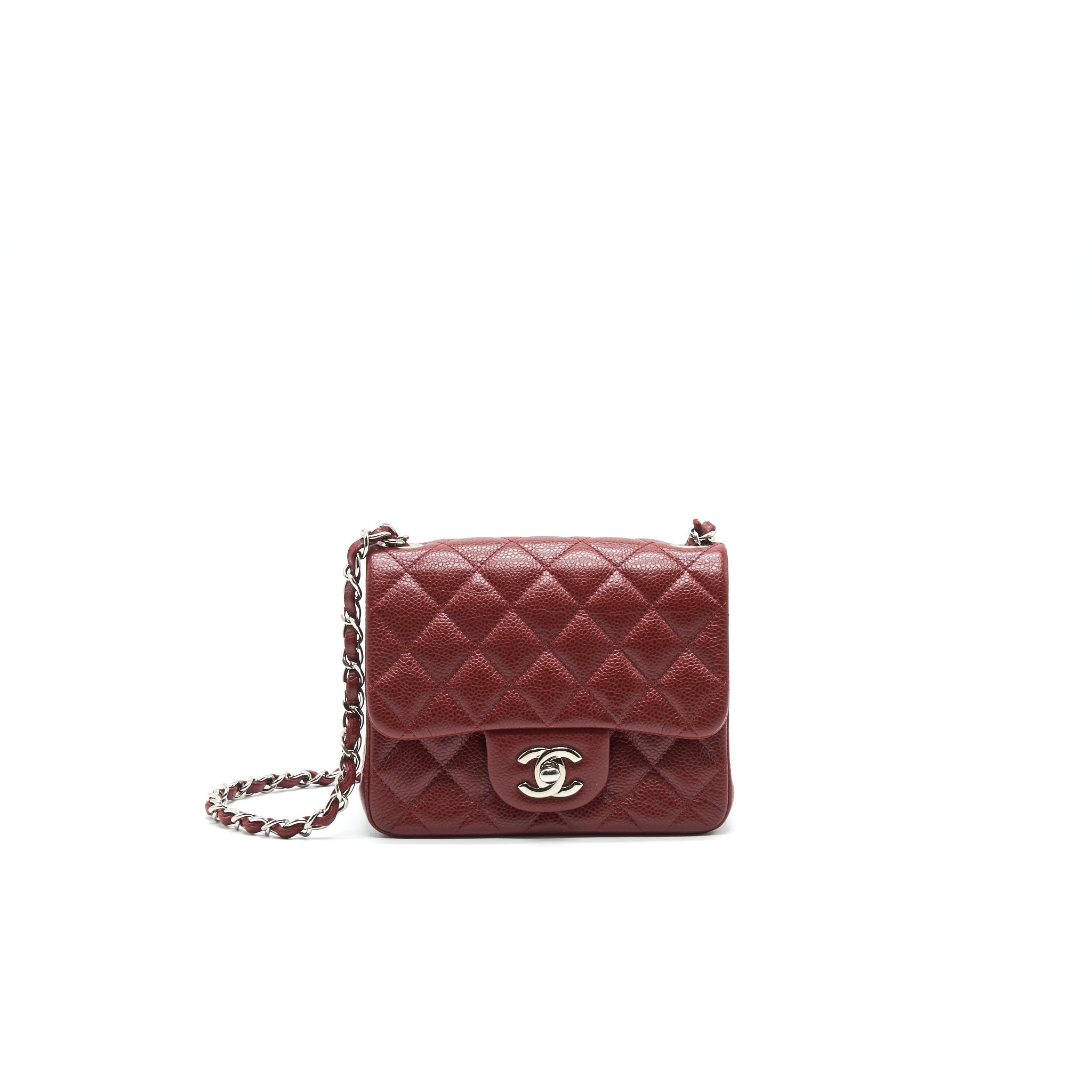 CHANEL MINI SQUARE CARVIAR RED SHW
