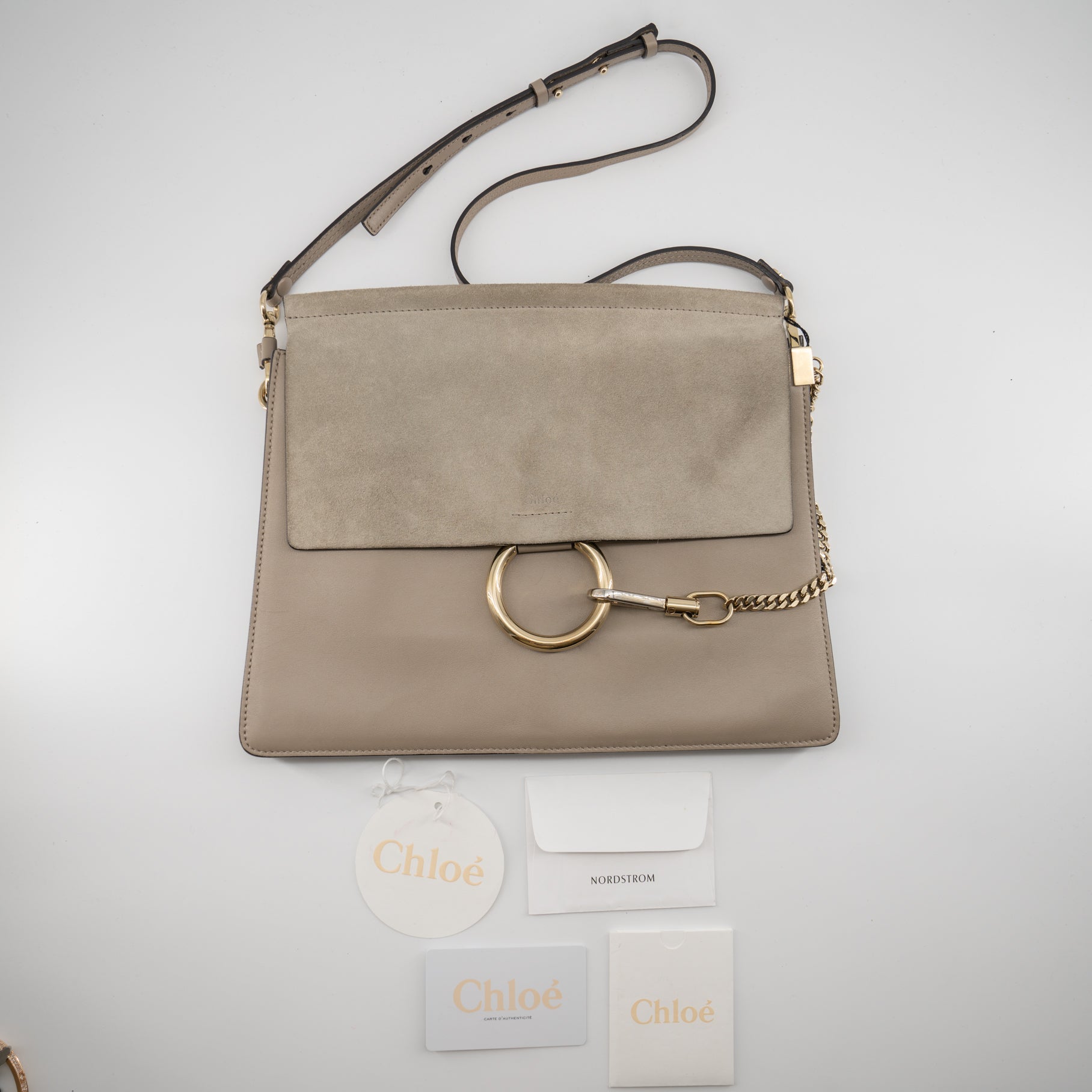 Chloe Faye Shoulder Bag Leather and Suede Medium