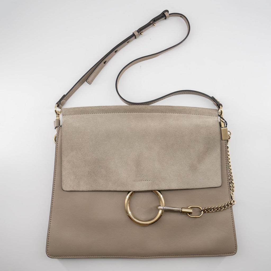 Chloe Faye Shoulder Bag Leather and Suede Medium
