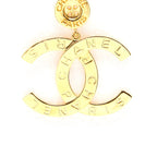 Chanel Giant CC Logo Earrings Gold Tone