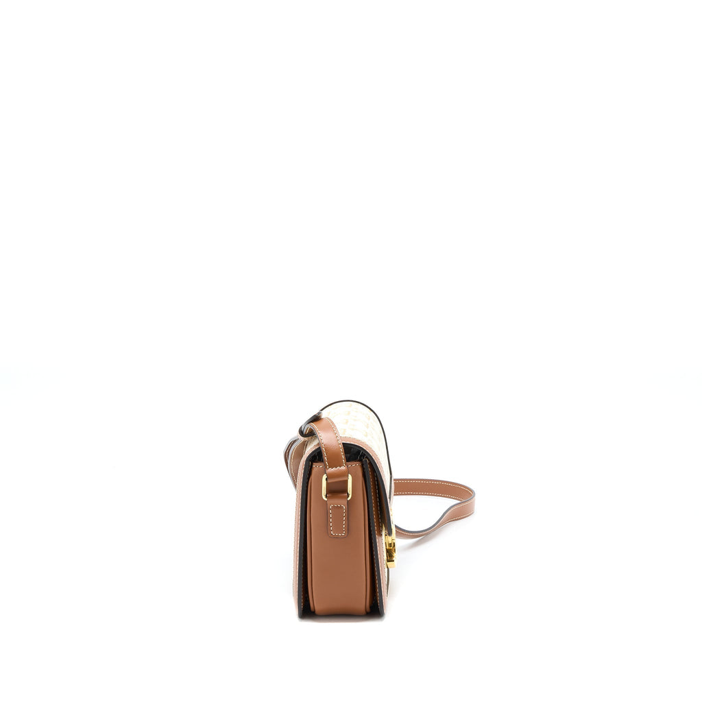 Celine Teen Triomphe Bag Triomphe Canvas/Calfskin White