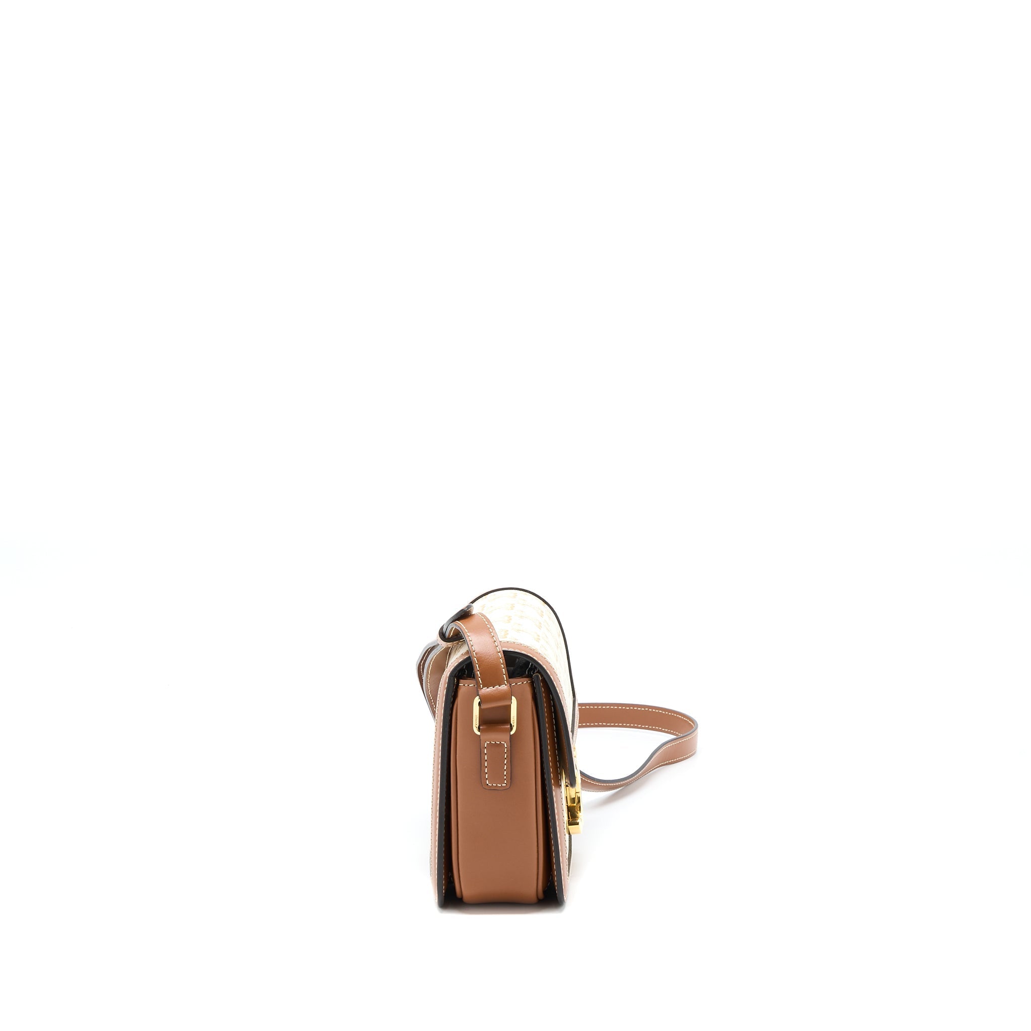 Celine Teen Triomphe Bag Triomphe Canvas/Calfskin White