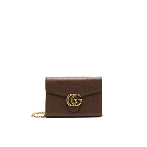 Gucci GG Marmont Chain Wallets Brown