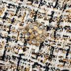 Chanel size 36 tweed jacket white / black / gold