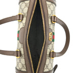 Balenciaga X Gucci Bowling Bag Canvas/Leather Brown Brushed GHW