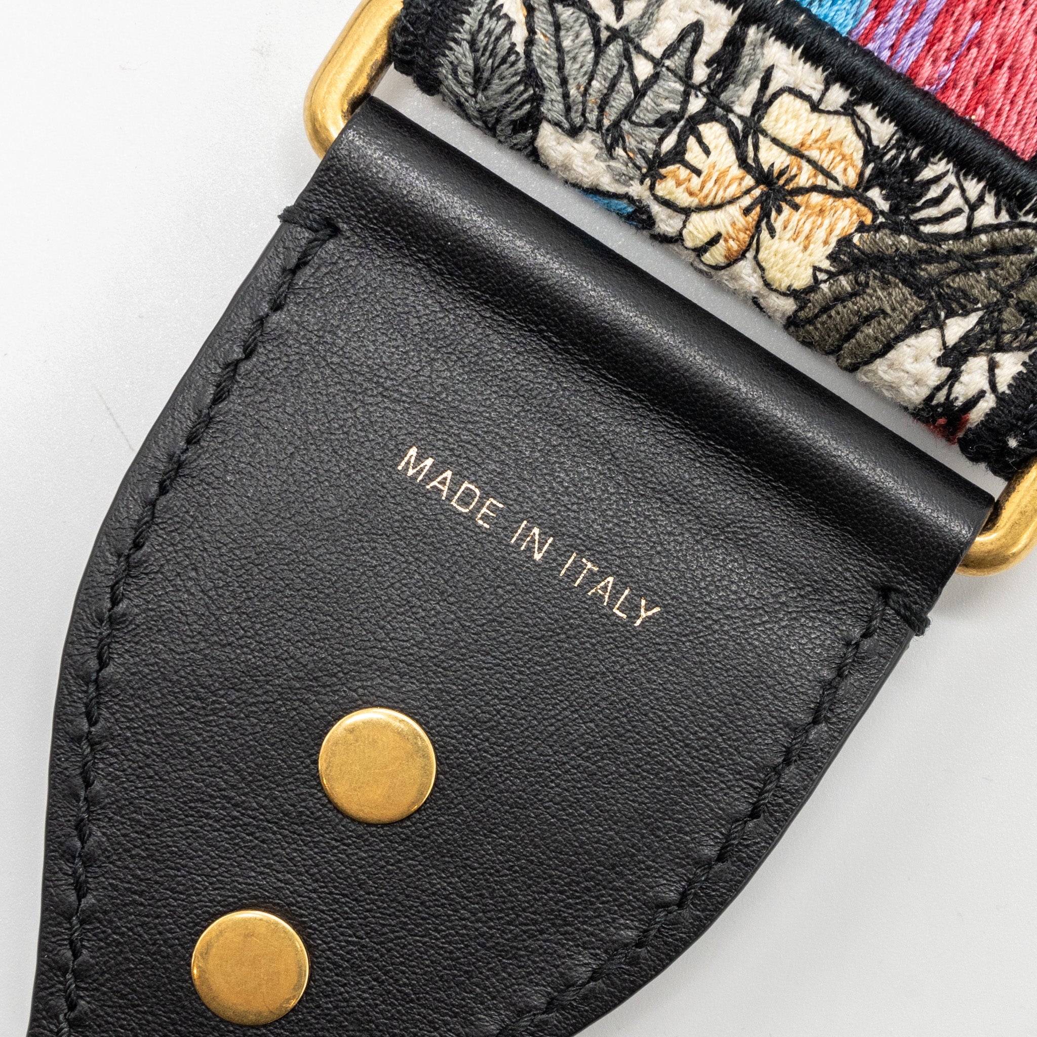 DIOR Adjustable Shoulder Strap Flora Embroidery Canvas/Calfskin Multicolour GHW