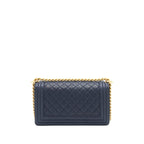 Chanel Medium Boy Grained Navy Calfskin Brushed GHW