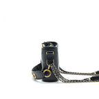 Chanel Small Gabrielle Hobo Bag Crocodile Embossed Calfskin Black