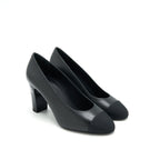 Chanel size38 pump Shoes black with Letter on heel